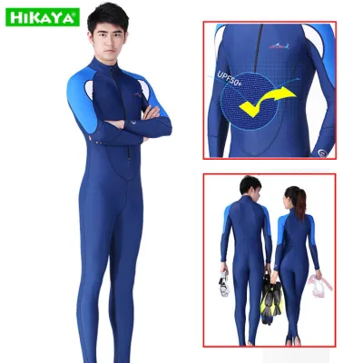 HIKAYA Scuba diving suit for men Rash guard for Men wet suit for women Swimwear premium Lycra UPF50 Full body Rash guard for Snorkeling Scuba Diving Surfing