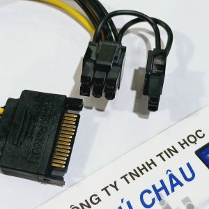 Cáp SATA ra 6 Pin (Có 2 Pin rời tách 8 Pin thành 6 Pin) / Dài 15Cm