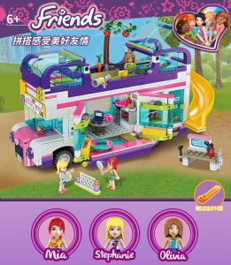 [SG Stock] ❥ Little Girl Gift ❥ Good Friends Series Friendship Bus Car Parent Child New RV Camping Assembly Block Toys