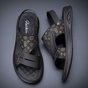 New Summer MenS Sandals Anti-Slip Beach Shoes For Driving Soft Sole Soft Surface Casual Black In-Stock Sports