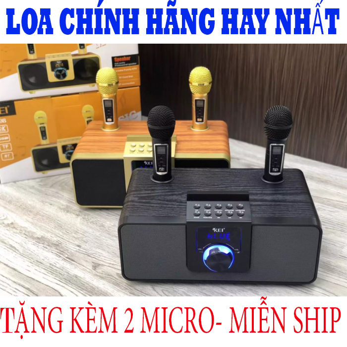 Loa karaoke bluetooth KEI K08 -Tặng kèm 2 micro không dây có màn hình ...