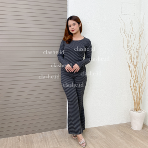 Zojia Set Tweed Basic Lengan Panjang dan Celana Panjang – Simple OOTD by Clashe