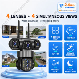 V380 PRO 8MP 4G Multi-Lens Outdoor Security Camera Full-Color NightVision Two-Way Audio With Alarm Sensor Smart Remote Monitoring Dual Antenna CCTV Camera