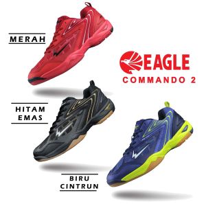 Sepatu Badminton Anak Eagle Commando 2 Original - Sepatu Bulu Tangkis Anak Eagle Commando 2 Warna Merah
