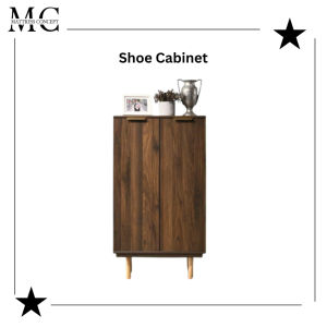 【LOCAL SELLER】AMIGO WALNUT 2 DOOR SHOE CABINET ( FREE DELIVER & INSTTALLION)