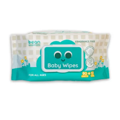 bean Baby Wipes Fragrance Free (90 sheets + 10 FREE!)