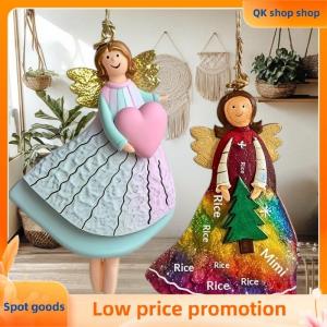 ✨QK shop✨ 4PCS Set Vintage Angel Hanging Decor Handmade Christmas Ornaments Festive Decor For Xmas Tree Home Office 2026 New Year Gift
