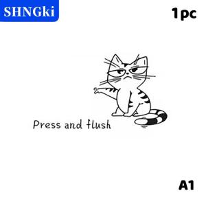 [COD] 🔥🔥🔥SHNGki 1 3 cái phim hoạt hình mèo nhà vệ sinh Sticker- Báo Chí và tuôn ra  phòng tắm trang trí tự dính PVC tường Decal cho nhà vệ sinh và bồn tắm