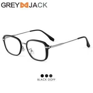Grey Jack Frame Kacamata Model Kotak TR+Metal Fashion Pria Wanita Bisa Minus Antiradiasi Bluecromic 23061