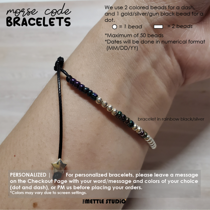Morse Code Bracelet Personalized Friendship Couple Partner