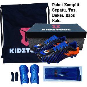 KIDZTUBS Sepatu Bola Anak Paket Komplit Sepatu Bola Tas Skin Deker Kaos Kaki Usia 6-10 Tahun Size 28 29 30 31 32 33 34 35 36 37 KDZ1942010625