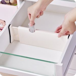 Adjustable Storage Drawer Cabinet Drawer Divider Organizer Retractable Plastic Drawer Partition Household Storage