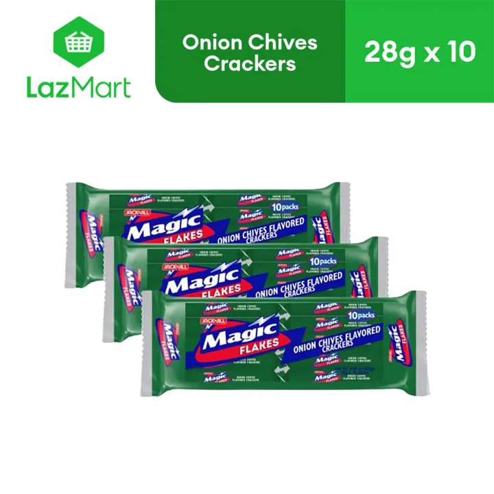 Magic Flakes Onion Chives Flavored Crackers 28g x 10 | Lazada PH