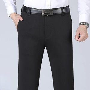 (Size 42-52) Mens Formal Pants Office Thin Slim Fit Black Long Trousers Man Business korean Casual Pant Big Plus Size