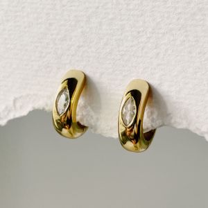 ต่างหูห่วงเพชร CZ มาร์คีส์ ไดมอนด์