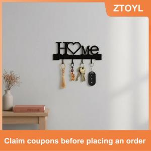 【ZTOYL】 Nhà tình yêu hình chủ chốt với móc-không khoan treo tường kim loại tổ chức cho phòng khách trang trí giá treo chìa khóa Móc Treo Tường