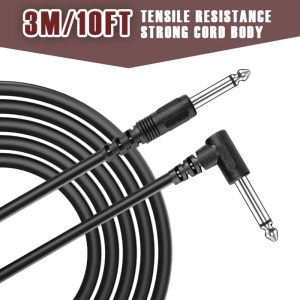 PLAYOU 10 Feets 3M Guitar Amplifier Cable Cord Leads LP ST Straight To Right Noise Reduction Musical Instruments