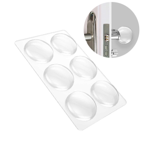 6Pcs Clear Silicone Door Stop Wall Protection Safety Shock Absorber Reusable Door Handle Bumper Wall Sticker Protector