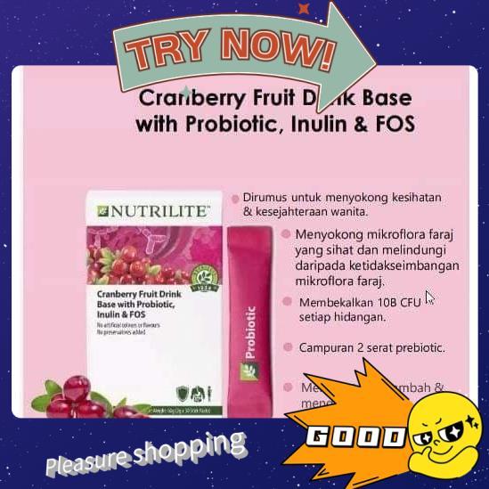 Amway Nutrilite Cranberry Fruit Drink Base With Probiotics, Inulin FOS