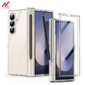 For Samsung Galaxy Z Fold 7 Case Clear Built-in Screen Protector S Pen Holder Full Body Cover for Samsung Galaxy Z Fold 6 5 4 3