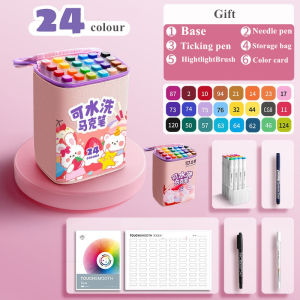 Colour pen Washable Marker Pen Set Kids Watercolor Pens Painting Safe odorless 24/48/80 Color stationery Student