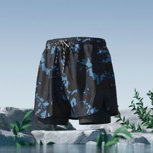 RL-#YY07  2024 new mens quick-drying double-layer anti-embarrassment plus size three-point swim pants