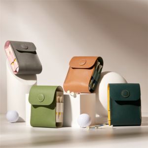 VOPPER Protective Shell Golf Leather Protective Case Leather Box Waterproof Box Stitching Case Ranging Instrument Bag Golf Rangefinder ic Case Diastimeter Case For Golf Leather Storage Case Golf Ball Bag