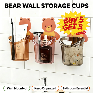 Buy 5 get 5 Bear 1set Toothbrush Holder Toothpaste Storage Rack Shaver Tooth Brush Dispenser Bathroom Organizer