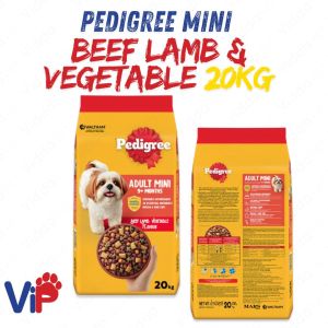 Pedigree for Mini Adult Beef Lamb and Vegetable 20KG Dry Food for Healthy Mini Dogs