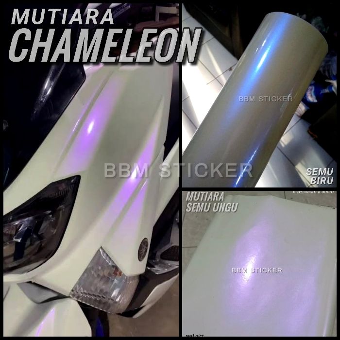 Skotlet motor putih mutiara stiker lembayung scotlite cameleon warna