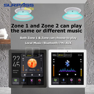 2 Zone 4 Screen 5.1Bluetooth Background Music Player with 7 language TF/doorbell/radio suitable for hotel restaurants and room