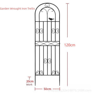 Outdoor Metal Plant Support Stand Rust-Proof Iron Trellis for Balcony Courtyard Fence Decor