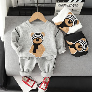 baju setelan panjang anak laki laki korea imut bayi panjang anak perempuan katun pakaian cewe Kenakan