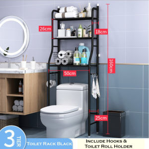(SG STOCK) Toilet Rack / Washing Machine Rack Storage Bathroom Shelf Floor Wall Hanging Space Organiser