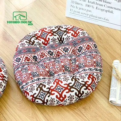 Đệm Ngồi Bệt Kiểu Nhật TOTORO HOUSE Đệm Lót Ghế Bông Kiểu Tròn Sang Trọng Nhiều Màu Vintage Size 43x43cm
