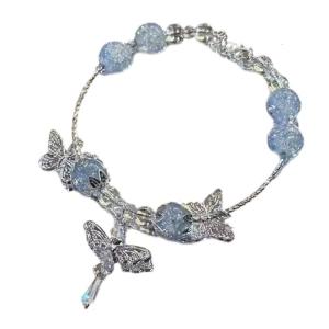 Stylish Womens Bracelet With Intricate Butterfly and Beaded Accent Perfect For Nature Lovers And Trendsetters
