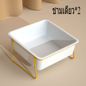 【GUGU-W】COD ชามอาหารสัตว์เลี้ยง ชามอาหารแมวเซรามิค ป้องกันการพลิกคว่ํา ชามอาหารหน้าแมว สําหรับสัตว์เลี้ยง