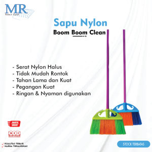 Sapu Nilon Kumis Warna BOOM BOOM CLEAN l Sapu Lantai Senar Panjang l Sapu Senar Nilon Bisa Refill