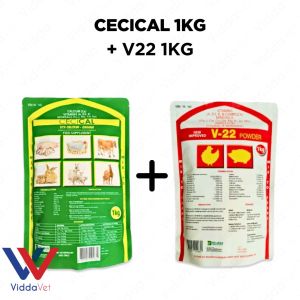 Cecical 1kg + V22 1kg Total Bone & Gut Support for Pets and Livestock