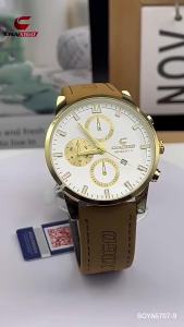 CHAXIGO  Jam Tangan Lelaki Fesyen Kalis Air Tali Jam Tangan Kulit Perniagaan Liar Jam Tangan Trend Sukan