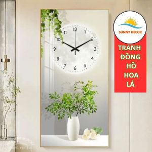 Đồng hồ in tranh tráng gương Hoa nghệ thuật" làm quà tặng ý nghĩa- Decor tranh đồng hồ phong cách nhẹ nhàng hiện đại