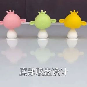 Mainan Gigitan Anak Bayi Rattle Teether Mushroom Jamur Bisa Bunyi Silikon Krincingan