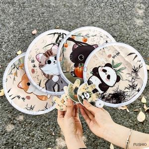 [COD] FUSHI0 Phim Hoạt Hình Di Động Gấp Fan Hâm Mộ Kawaii Sáng Tạo Có Thể Gập Lại Fan Hâm Mộ Mùa Hè Mát Mẻ Tay Bay Đĩa Túi Vải Fan Quà Tặng Cho Trẻ Em