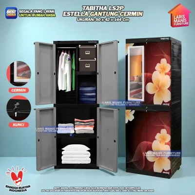 Lemari Tabitha LS2P Estella Lemari Printing Motif Lemari 4 Susun Lemari Pakaian Lemari Serbaguna