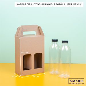DT-23 Kardus Die Cut Tas Jinjing Isi 2 Botol 1 Lt Isi 10 Pcs