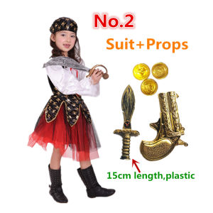 Children Kids Girls Luxury Pirate Costumes Cosplay Carnival Party Dresses Gift Child Clothes Performance