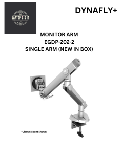 NEW IN BOX DYNAFLY+ (EGDP-202-2) SINGLE MONITOR ARM