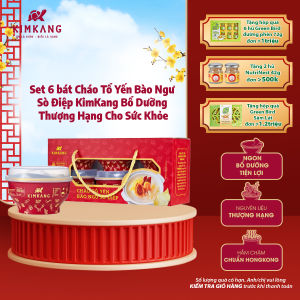 Hộp Quà 6 Bát Cháo Tổ Yến Bào Ngư Sò Điệp KimKang Bổ Dưỡng Thượng Hạng 255g