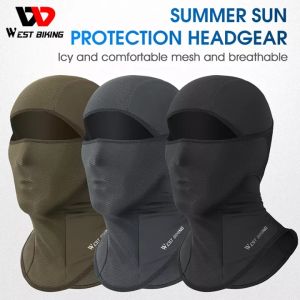 WEST BIKING UV 400 Motorcycle Cycling Headwear Summer Ice Silk Headgear Face Mask Breathable Outdoor Sport Running Scarf Balaclava Cap