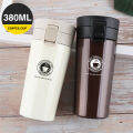 Stainless Steel Coffee Mugs 380ml Insulation Water Bottle Cups Drinkware With Handle Double Lid Travel Tea Mug for Office 380ml. 